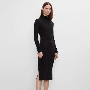 Club Monaco Multi Rib Tube Skirt Black Size Medium